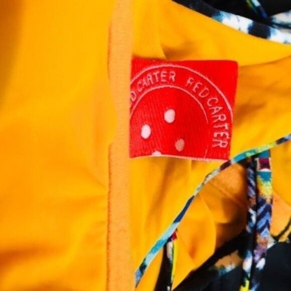 Red Carter bikini top 8 geometric print blue BoxA - Picture 3 of 7